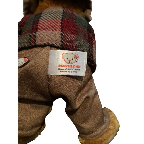 March Of Dimes Scarecrow Bear Bean Bag Plush Decor Corn Hat Plaid Coat Autumn - Picture 8 of 10